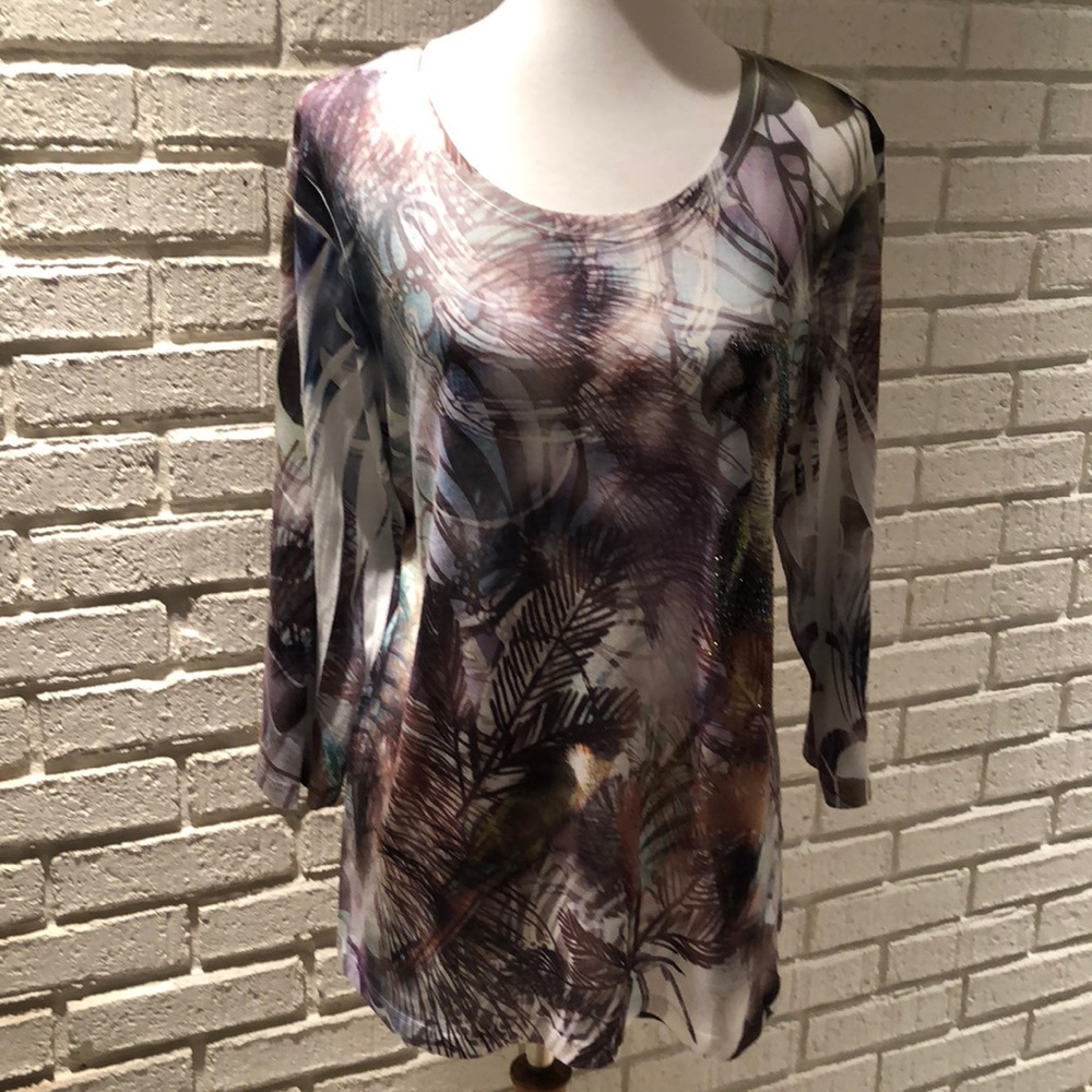 Chico’s Tropical Tunic Gently Used Size 3